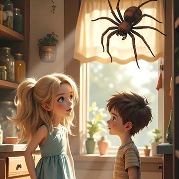 Sofia and Caleb (and the spider!)