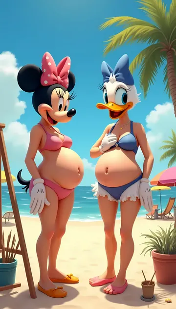 Minnie Mouse and Daisy Duck