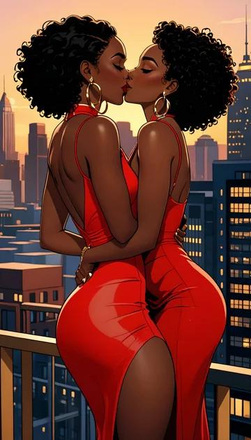 cover of Ebony Lesbians Kissing