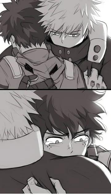 cover of bakugo and Deku mourn