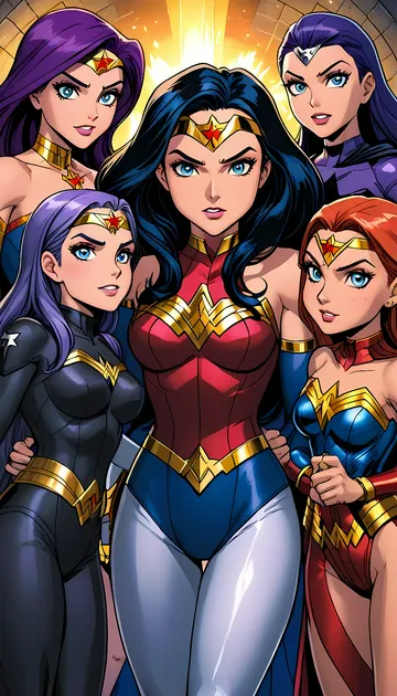 Wonder women,Super girl,Starfire,Raven,and Blackfire