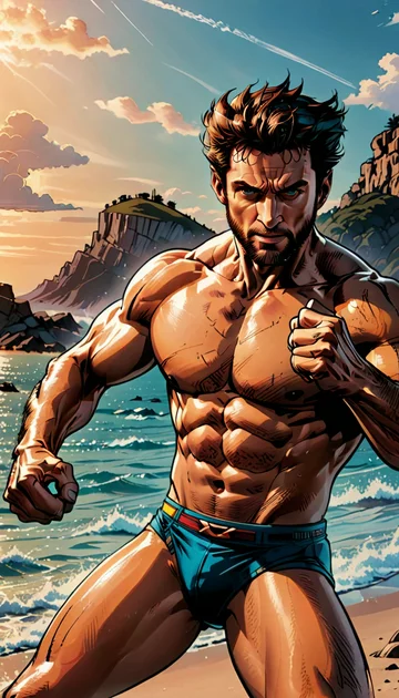 cover of Wolverine's Speedo Beach Shoot