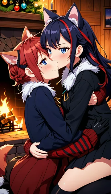 cover of Cuddles with Catgirl Lovers