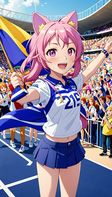 cover of Cheering Olympics with Catgirl