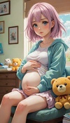 Pregnant Anime Girl's Lockdown