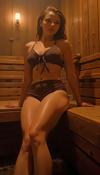 Ella in the sauna 