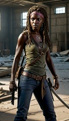 Surviving Walkers with Michonne