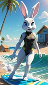 Surfing with Judy Bunny