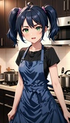 Cooking in Just an Apron