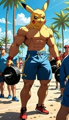 Pikachu's Muscle Showdown