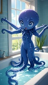 Clingy Octopus Bath Time