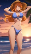 Seducing Nami on the Beach