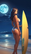 Midnight Surf Flirtation