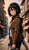 Defending Downtown with Mikasa