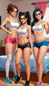 Teasing Trio's Flirty Games