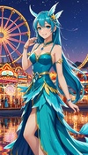 Carnival with a Vaporeon