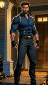 Hugh Jackman In Wolverine Costume