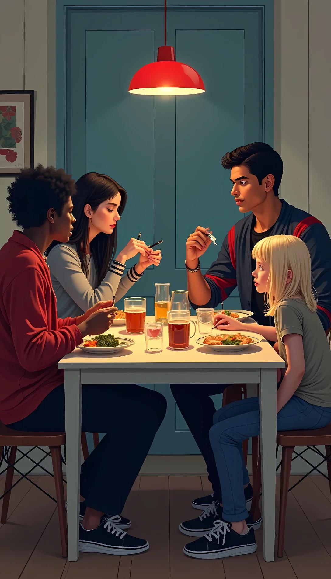 Museland-Tyrone family table mom and dad-he-how-about-feels-tells-Lexi-Tyrone