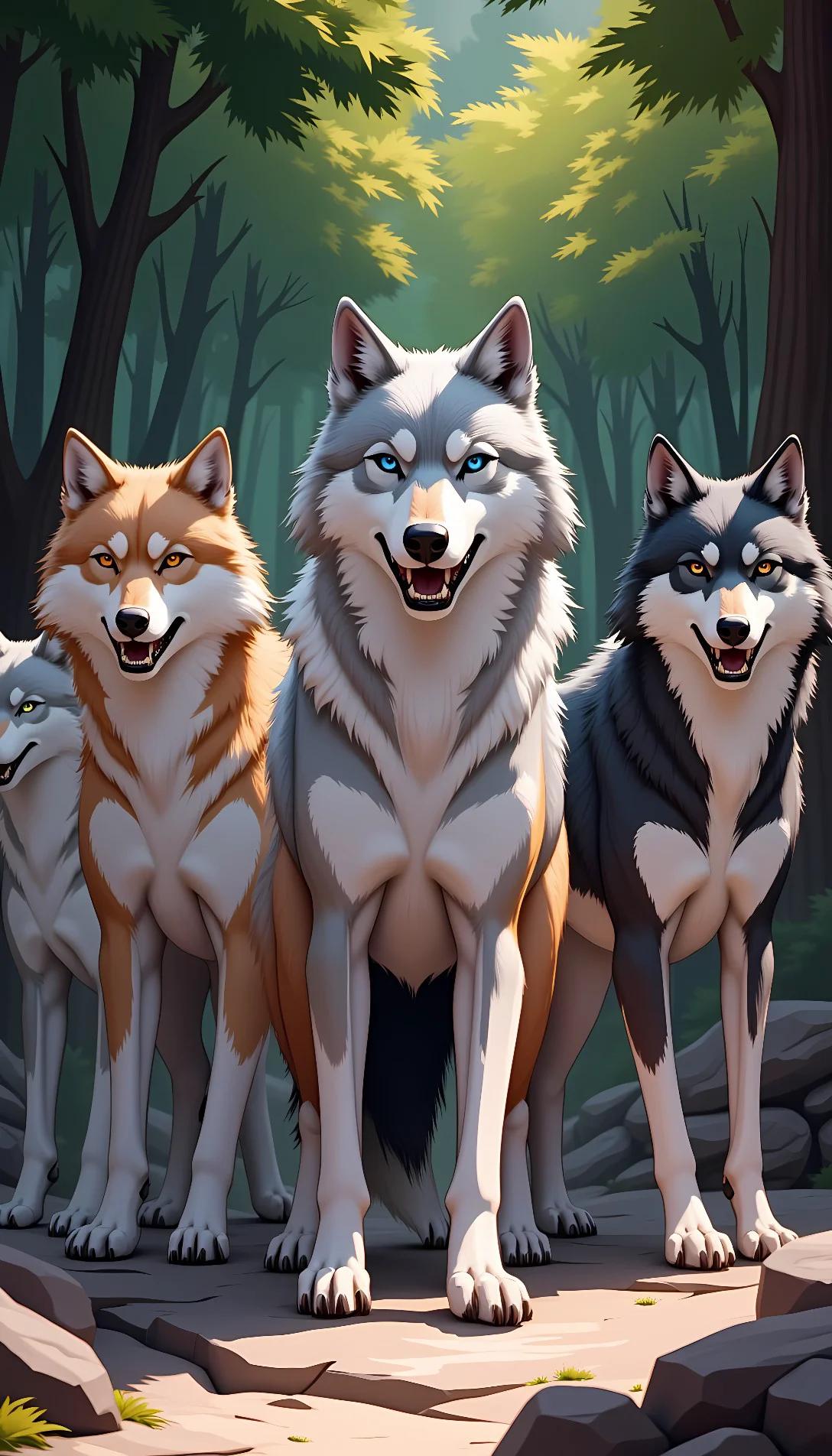 Museland-Neo and his brothers wolf zoo!🐺-Wolf-female-brothers-with-one-Zoo