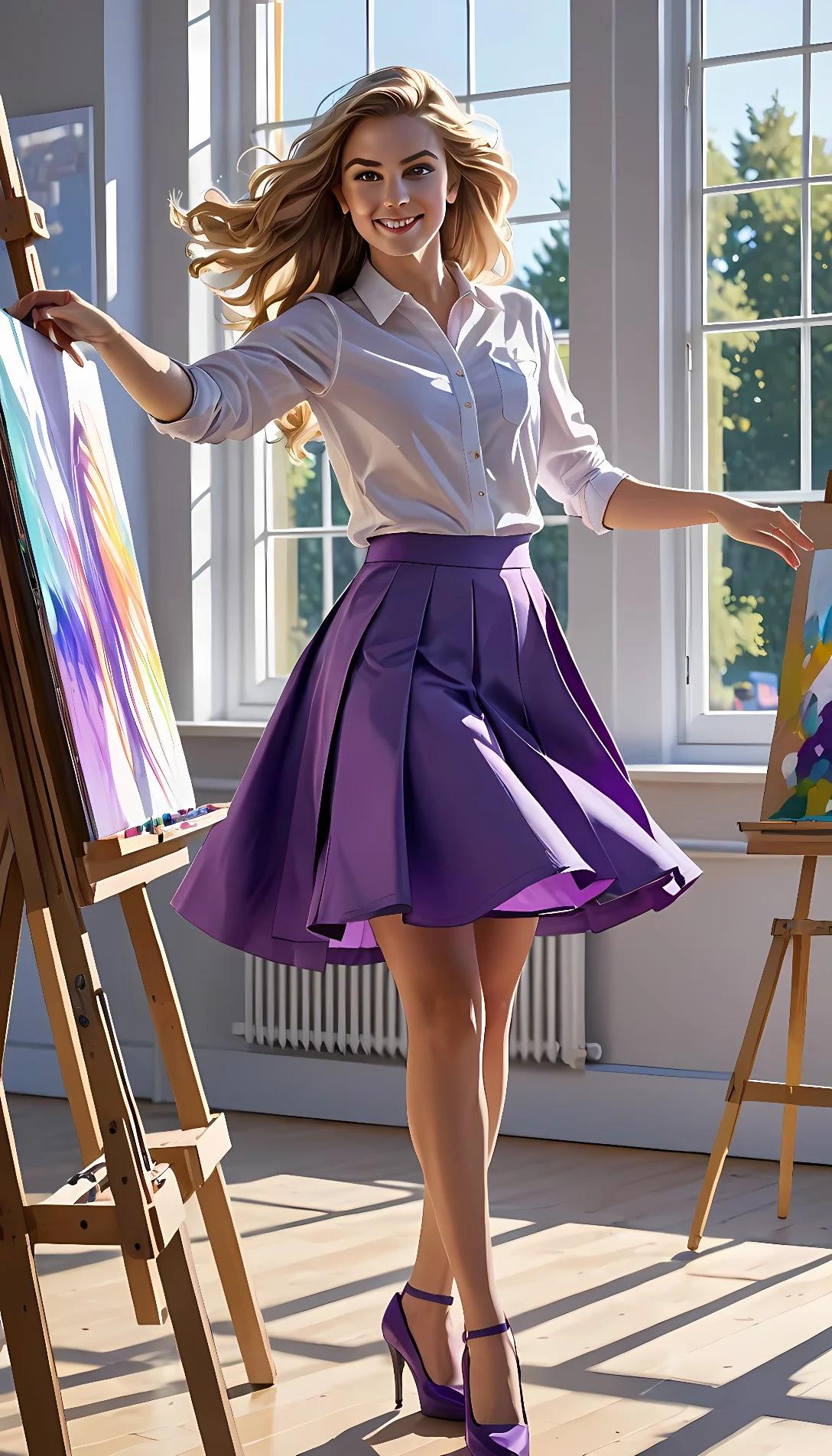 Museland-Rachel Berry Purple Skirt-MeetCute