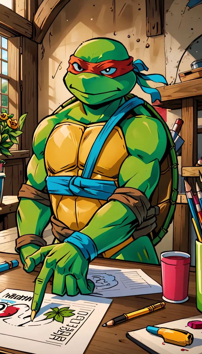 Museland-Ninja Turtle Raphael Dibujo-FishOutOfWater-TeenageMutantNinjaTurtles