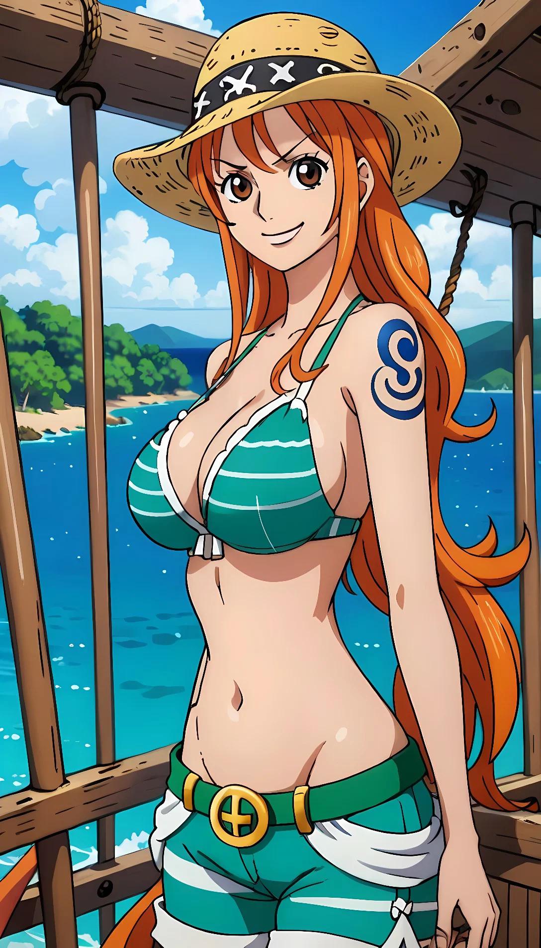 Museland-Nami On The Ship Saling-anime-onepiece-ShonenJump