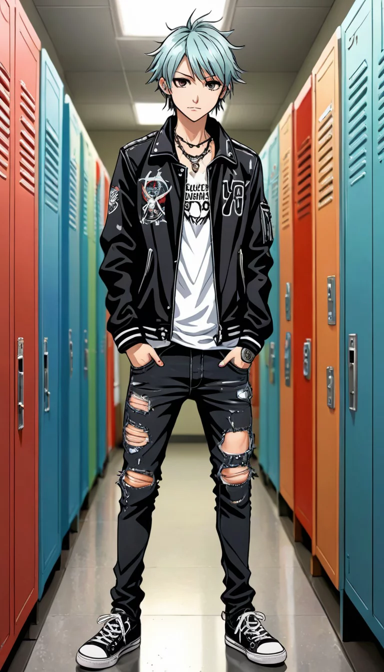 Museland-Punk boy High School Drama-faux-tsundere-indifference