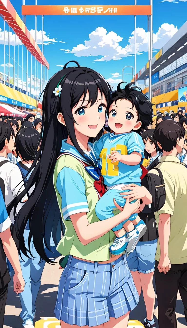 Museland-Anime Girl Holding A Baby Boy-MagicalSecret