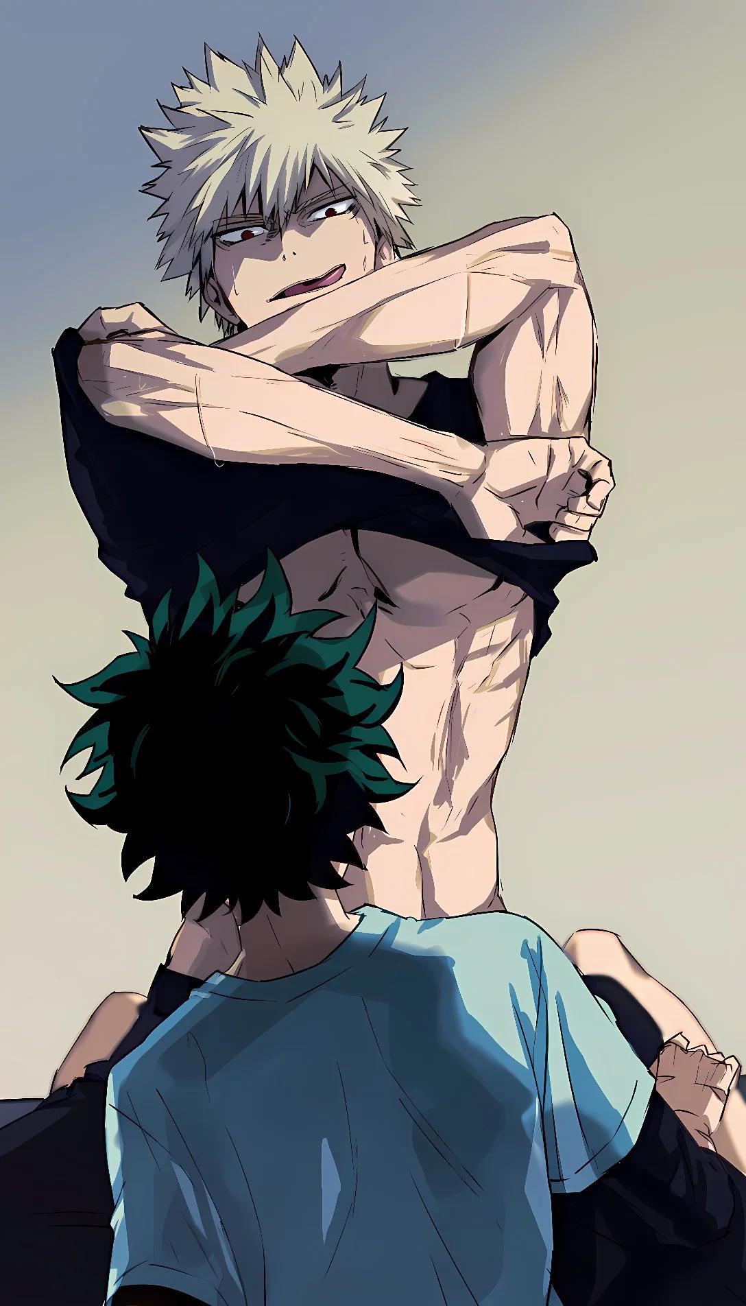 Museland-surprise wake up-bakugo-MHA-deku