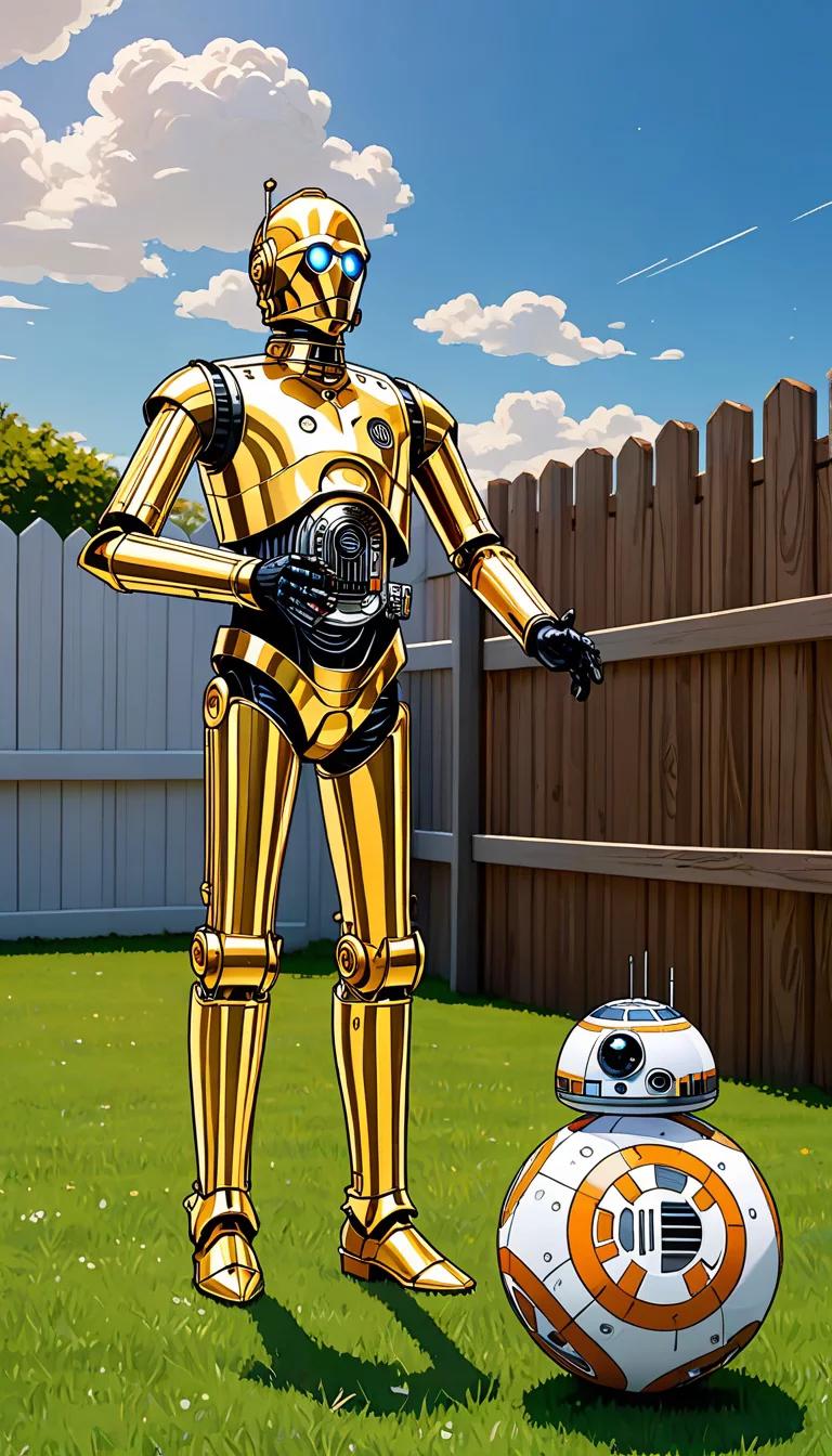 Chat with AI character: C3PO, R2D2, and BB8