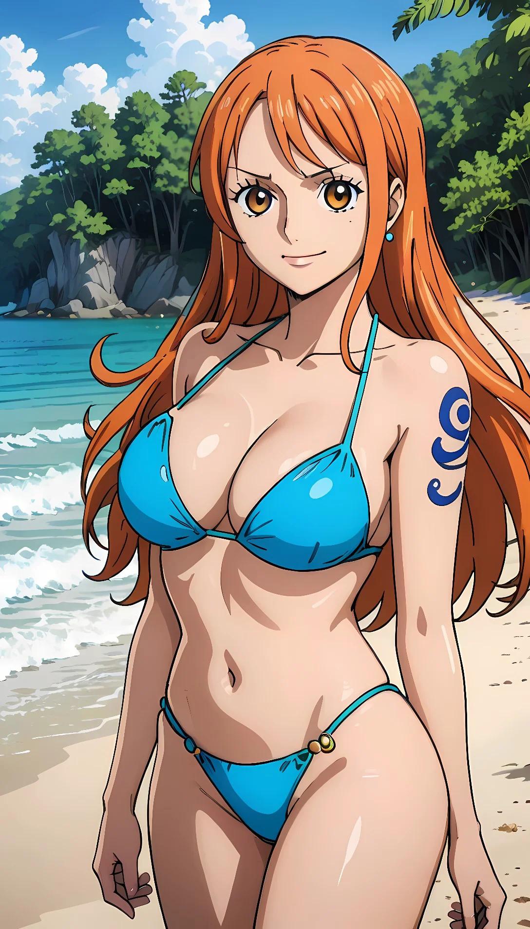 Museland-Nami At The Beach From The Other Island-anime-onepiece-ShonenJump