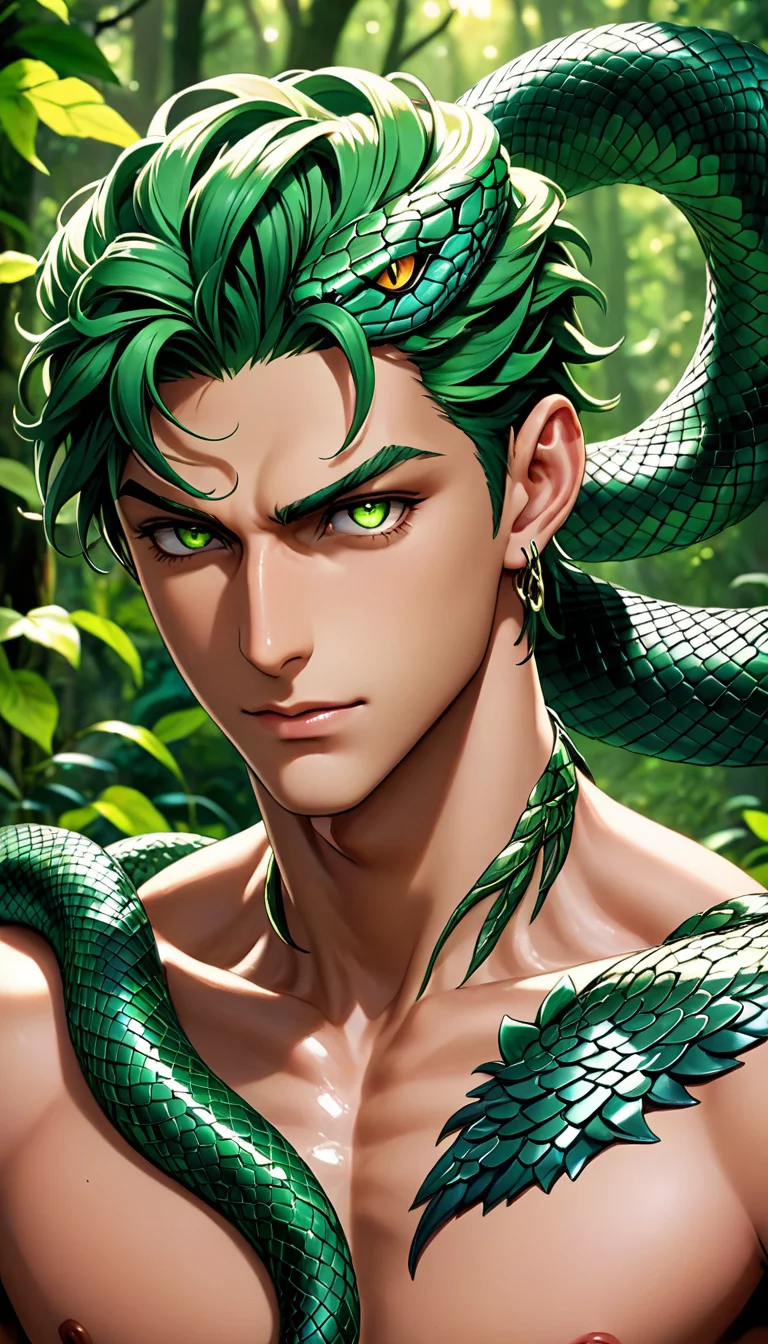 Chat with AI character: Snake hybrid boy