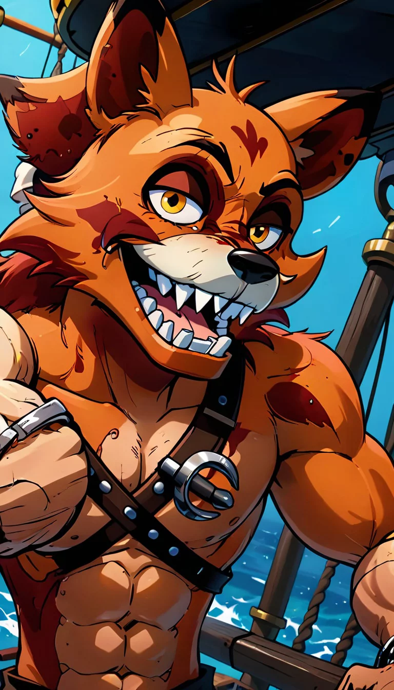 Chat with AI character: foxy the muscular pirate fox