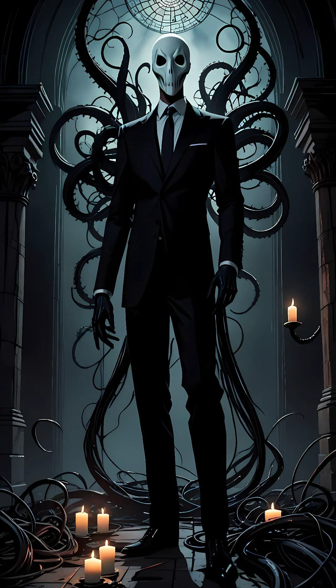 Chat with AI character: slender man