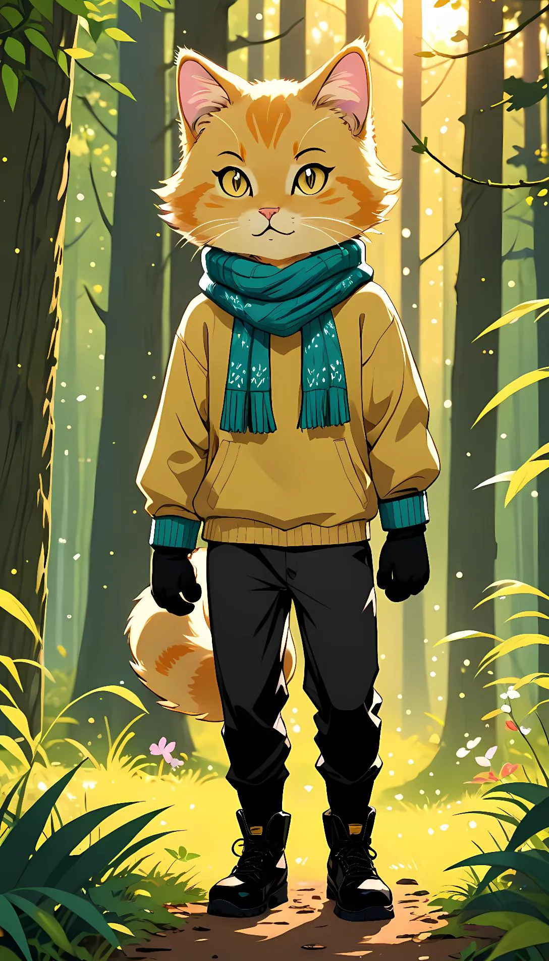 Chat with AI character: Kid golden cat