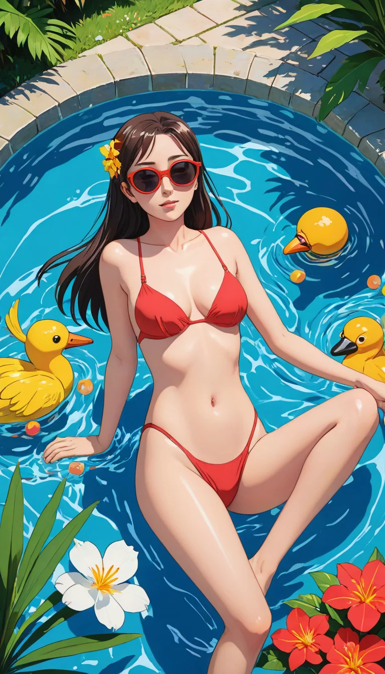 Chat with AI character: a girl at the pool