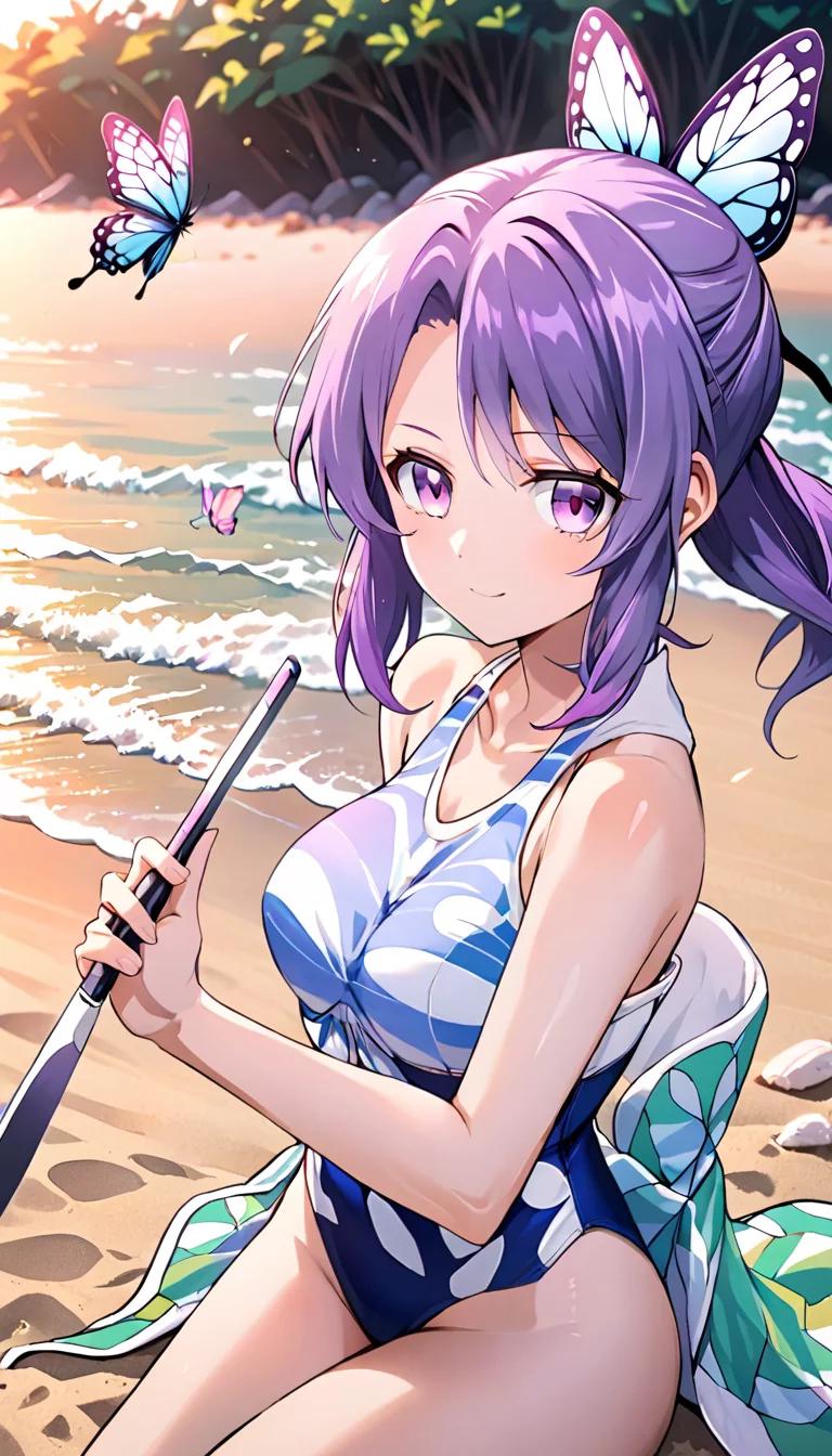 Museland-shinobu at the beach-demonslayerbeachday