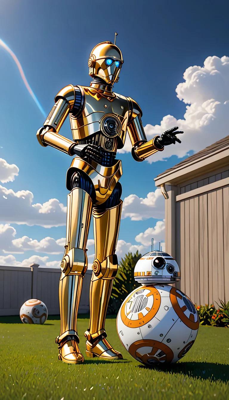 Chat with AI character: C3PO, R2D2, and BB8