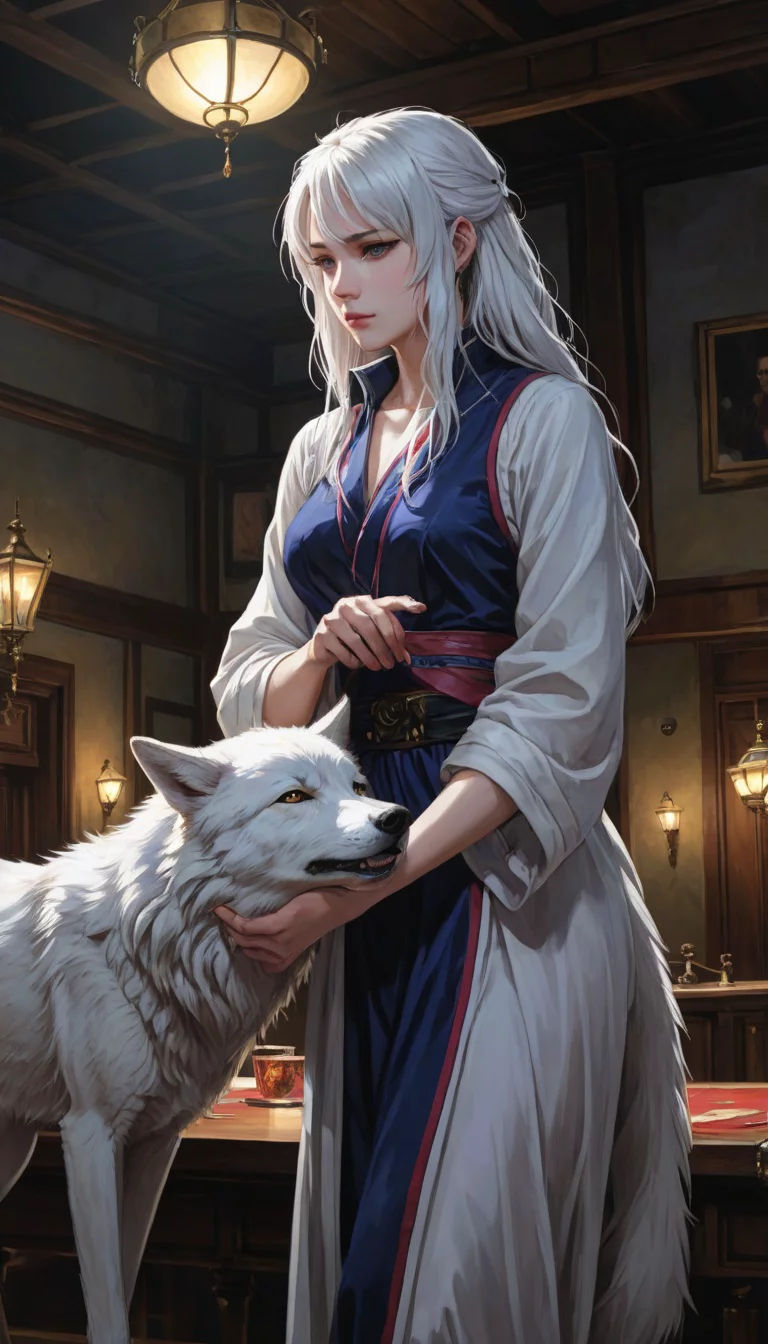 Museland-White Wolf Motherhood Quest-PetPlaySchoolScenario-ProtectiveOwner