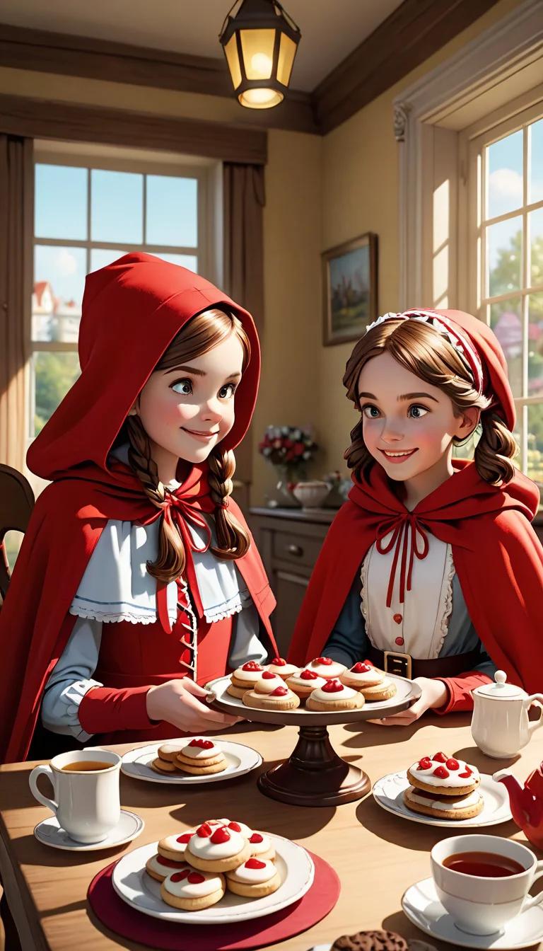 Museland-Little Girls Tea Party In Red-WhimsicalIntrusion