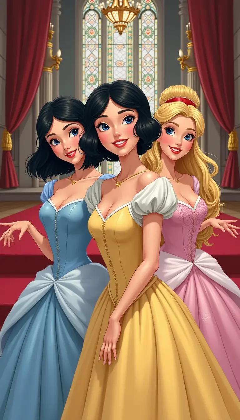 Chat with AI character: Snow White, Cinderella, and Aurora