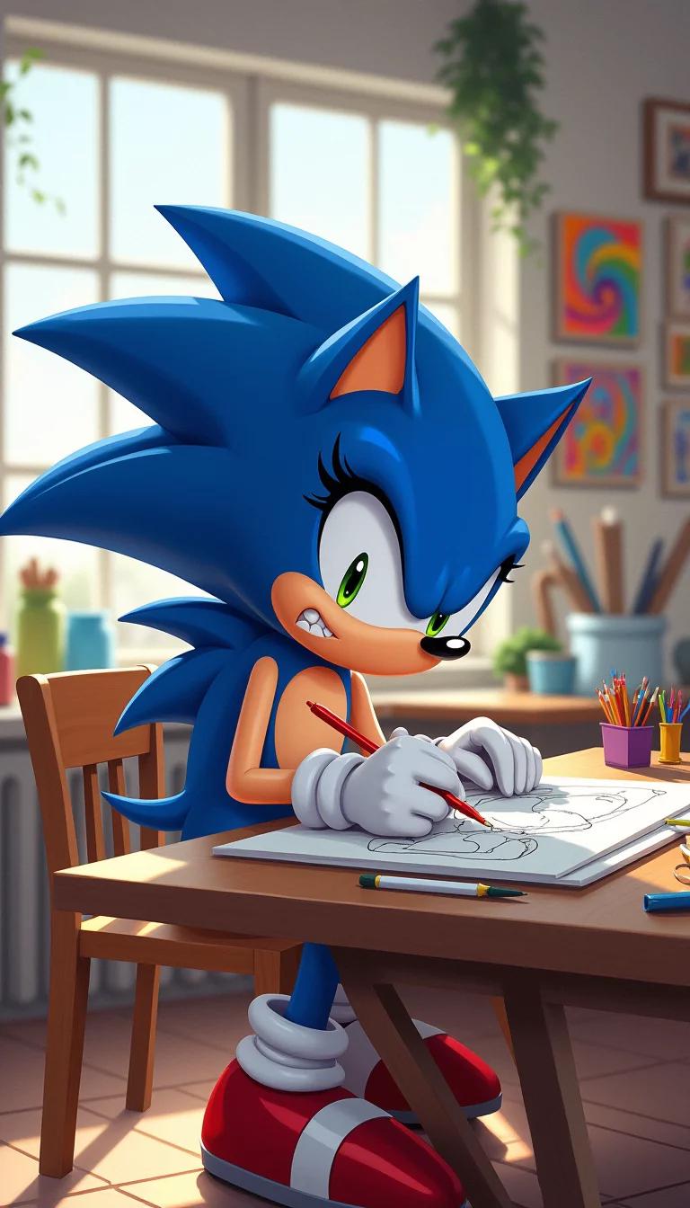 Museland-Coloring Pages Sonic-FishOutOfWater-SonicTheHedgehog