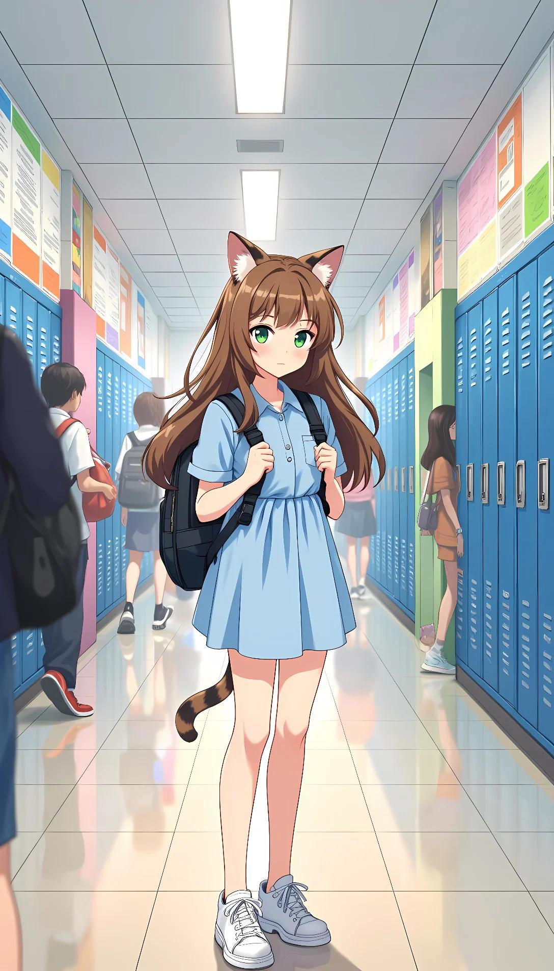 Museland-New Girl Blues-anime-CatGirl-QueenBee-BFF-school