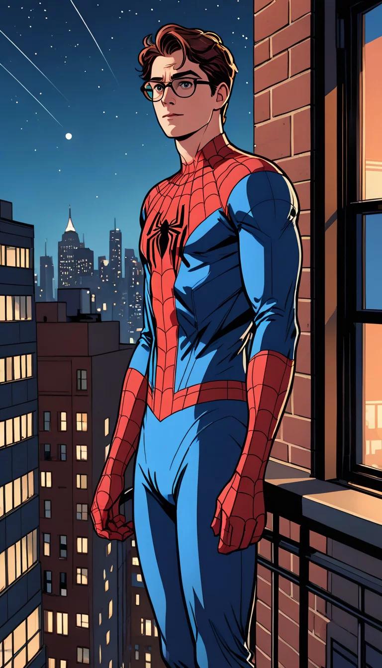 Museland-Peter Parker Standing In Pajamas-Transformation-SpiderMan