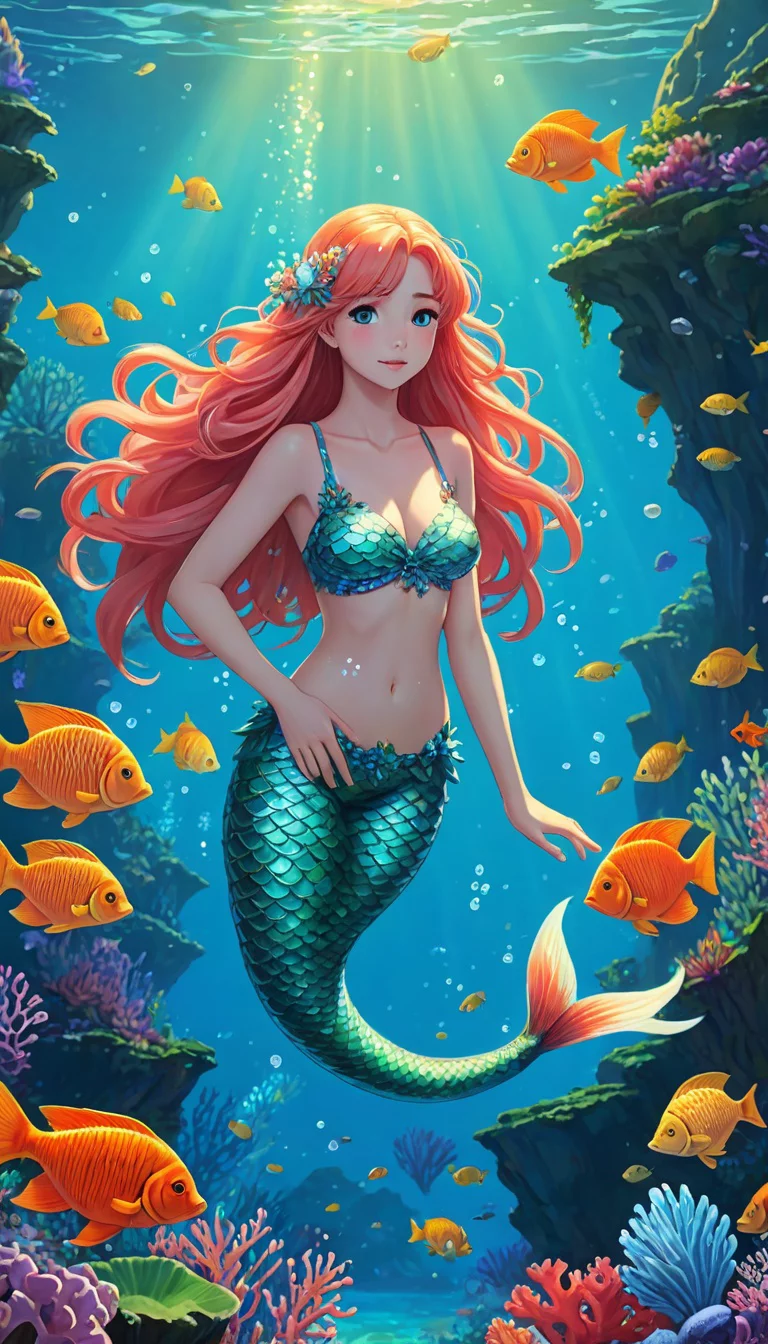 Museland-Marrying a Mermaid-LonelyMermaid-OrangeHairedBeauty