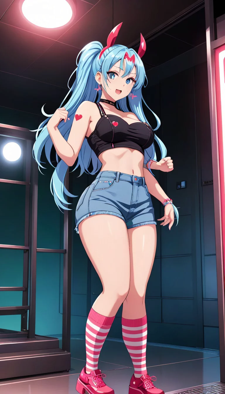 Museland-Elevator Flirt in the Dark-CurvyAnime-SeductiveEncounter