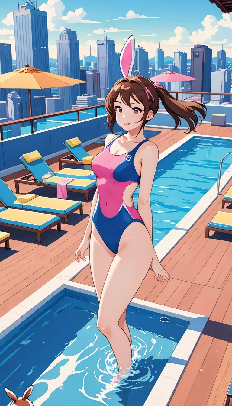 Museland-D.Va's Rooftop Splashdown-FishOutOfWater-DVASwimsuit