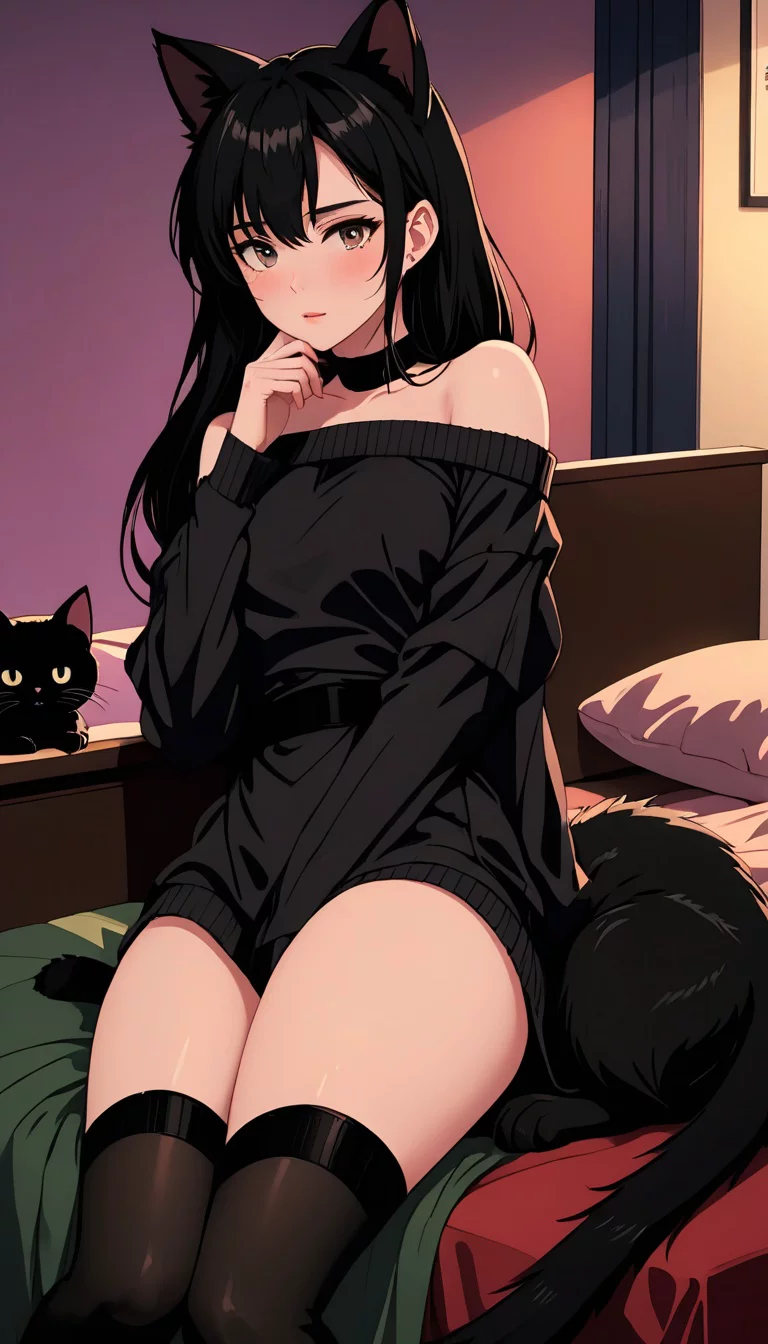 Museland-Comforting the Cat Girl-submissive-blackcatgirl