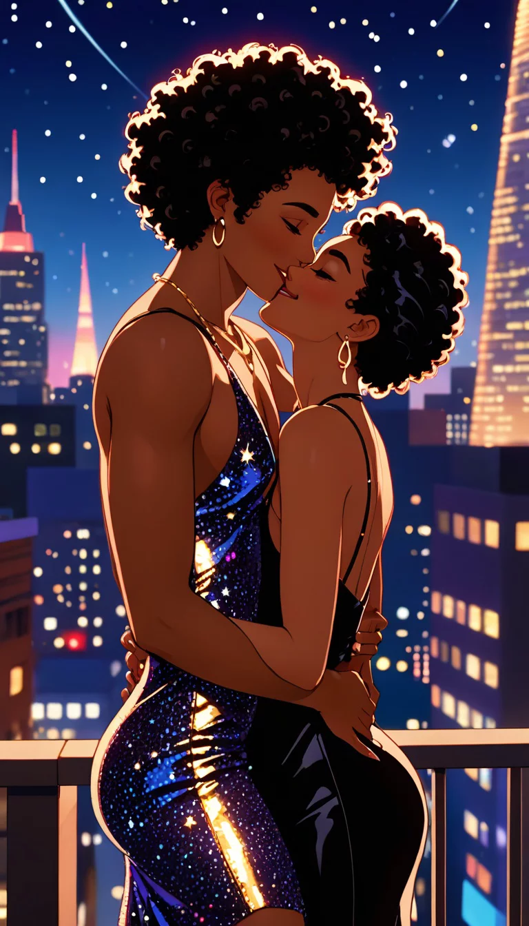 Museland-Kissing Game on the Roof-BisexualBlackGirl-FlirtyDare