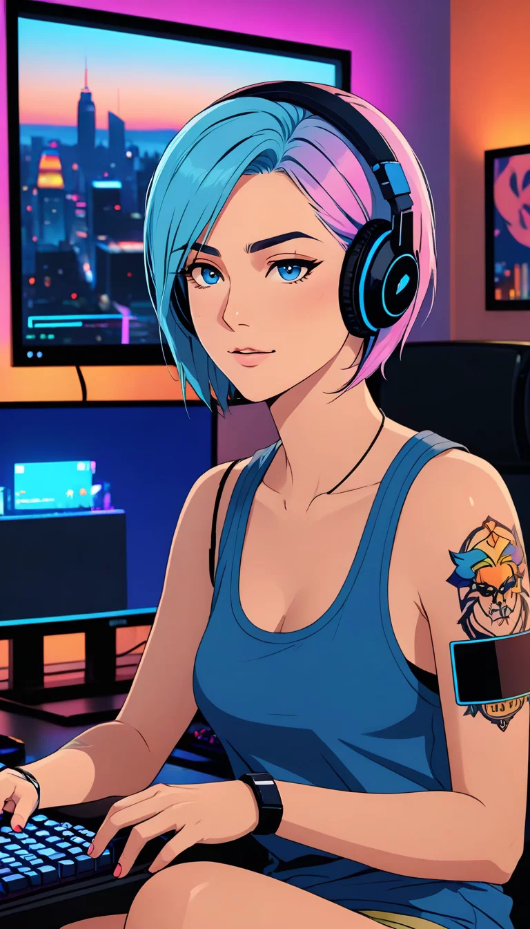 Museland-Gaming Marathon with My Girl-GamerGirlTrope-LesbianStreamer